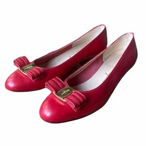 Salvatore Ferragamo Red Leather Loafers